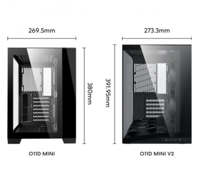 Корпус для ПК Lian Li O11 Dynamic Mini V2, Black (G99.O11DMIV2X.00)