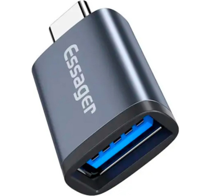 Essager Перехідник OTG USB 3.0 AF to USB-C M gray Essager (EZJAC-SRA0G)