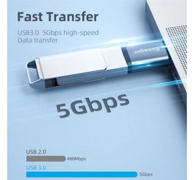 Essager Перехідник OTG USB 3.0 AF to USB-C M gray Essager (EZJAC-SRA0G)