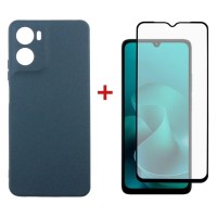 Чохол до мобільного телефона Dengos Motorola G06 Carbon+glass Blue (DG-KM-174)