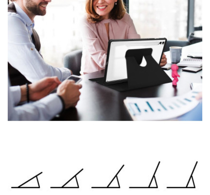 BeCover Чохол до планшета BeCover 360° Rotatable Samsung Tab S9 Plus (SM-X810/SM-X816)/S9 FE Plus (SM-X610/SM-X616) 12.4" Black (710398)