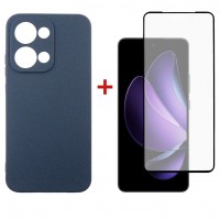 Чохол до мобільного телефона Dengos Oppo Reno13 5G Carbon+glass Blue (DG-KM-177)