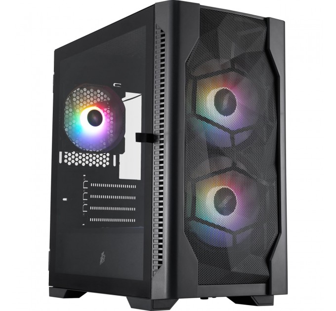 Корпус 1stPlayer D4-M-BK-2F1P-1F1 Black