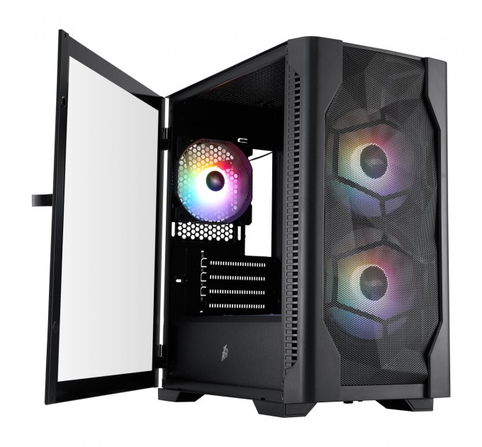 Корпус 1stPlayer D4-M-BK-2F1P-1F1 Black