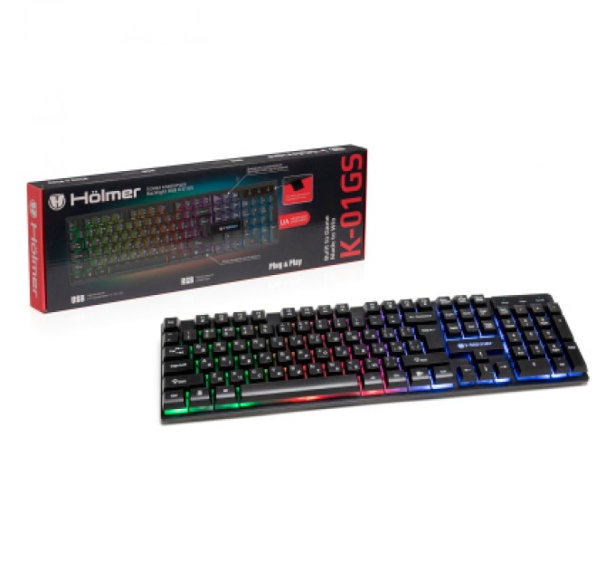 Клавіатура Hölmer K-01GS RGB Backlight USB UA Black (K-01GS)
