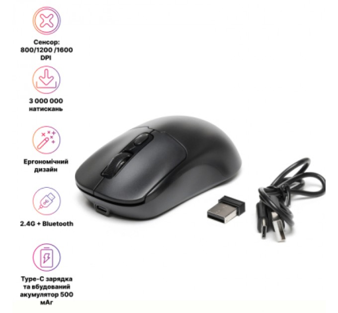 Мишка Hölmer MW-03OF Wireless/Bluetooth Black (MW-03OF)