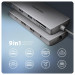 AXAGON Хаб концентратор AXAGON HMC-8HLSA USB-C 5Gbps 9in1 hub, Grey