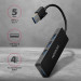 AXAGON Хаб AXAGON HUE-G1A SuperSpeed USB SLIM hub, cable 14cm Type-A, Black