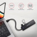 AXAGON Хаб AXAGON HUE-C1C USB-C 5Gbps TRAVEL hub, 20cm Type-C cable, Black