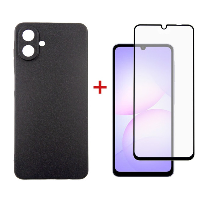 Dengos Чохол до мобільного телефона Dengos Carbon Kit for Samsung Galaxy A07 case + glass Black (DG-KM-162)