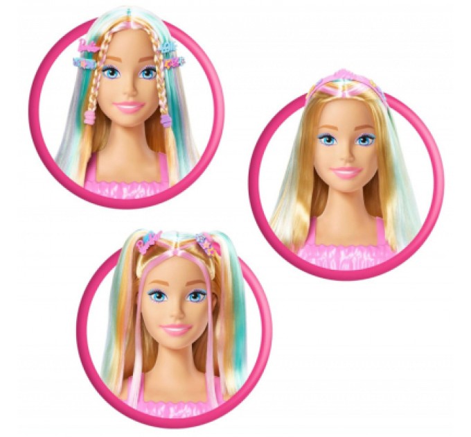 Ігровий набір Barbie Лялька-манекен для зачісок "Кольорове перевтілення" Barbie з аксесуарами (JFG81)