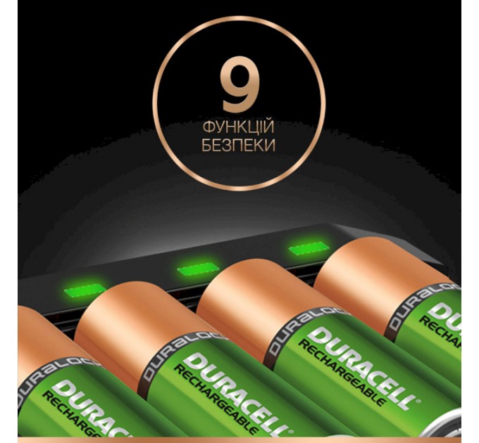 Зарядний пристрій Duracell CEF14 + AA/HR06 NI-MH 1300 mAh BL 2шт + AAA/HR03 NI-MH 750 mAh BL 2шт