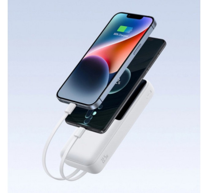 Батарея універсальна Baseus Lipow 20000mAh 22,5W PD, QC/3.0, White (P10079102213-00)