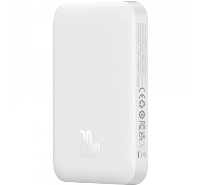 Батарея універсальна Baseus Magnetic Wireless Mini Air 6000mAh 20W PD, QC, Qi-15W, White (6932172641429)