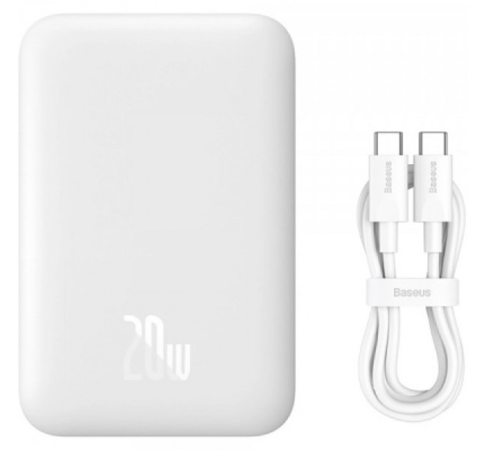 Батарея універсальна Baseus Magnetic Wireless Mini Air 6000mAh 20W PD, QC, Qi-15W, White (6932172641429)