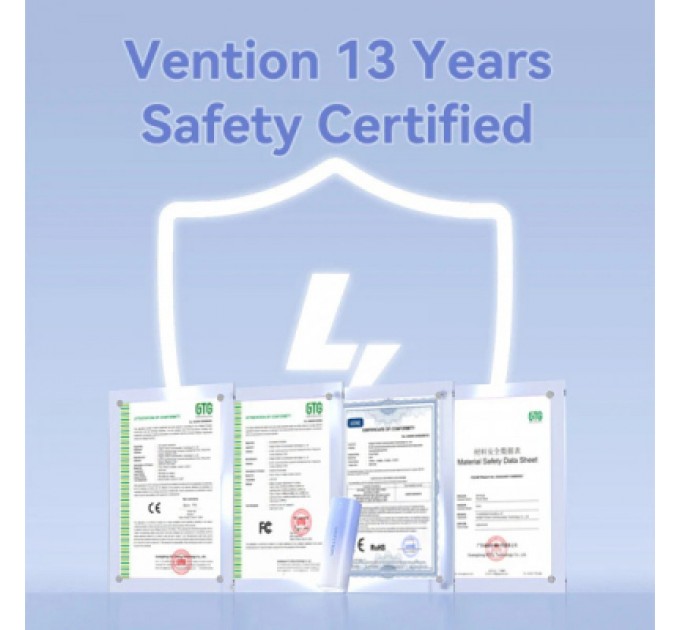 Батарея універсальна VENTION 5000mAh 20W PD, USB-C In/Out, Lightning In/Out, with cable, Gradient Gray (FHWM0)