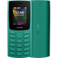 Мобильный телефон Nokia 106 2023 Dual Sim Green; 1.77" (160x120) TFT / клавиатурный моноблок / ОЗУ 4 МБ / 4 МБ встроенной + microSD до 32 ГБ / без камеры / 2G (GSM) / 115.1x49.4x14.5 мм, 79.4 г / 1000 мАч / зеленый