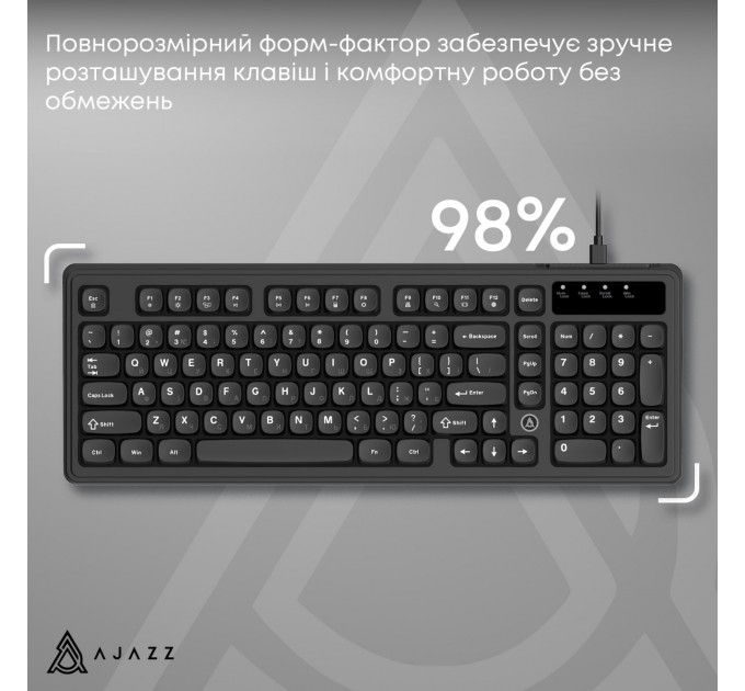 Клавіатура Ajazz AF98 Black USB-C Black (AF98-B)