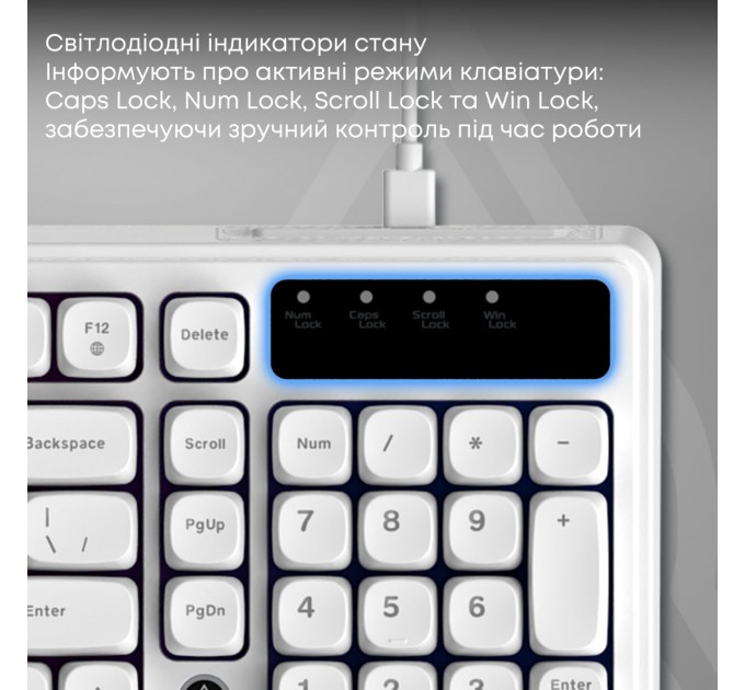 Клавіатура Ajazz AF98 Black USB-C White (AF98-W)