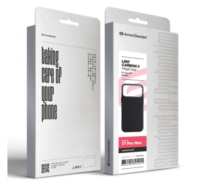 Чохол до мобільного телефона Armorstandart LikeCarbon2 MagCase Apple iPhone 17 Pro Max Carbon Black (ARM86259)