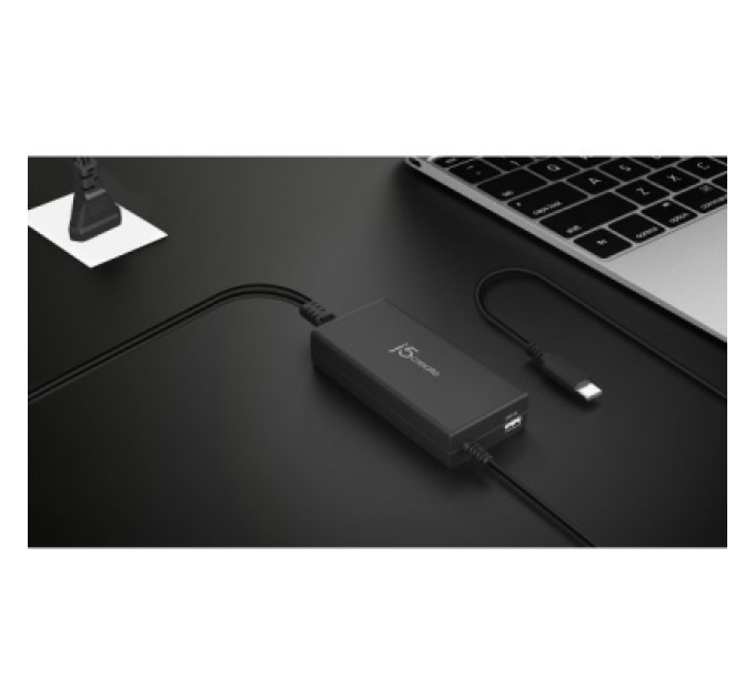 J5create Блок живлення до ноутбуку J5create USB-C/PD/90W, USB-A/10W (JUP2290C-EN)