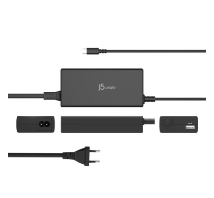 J5create Блок живлення до ноутбуку J5create USB-C/PD/90W, USB-A/10W (JUP2290C-EN)