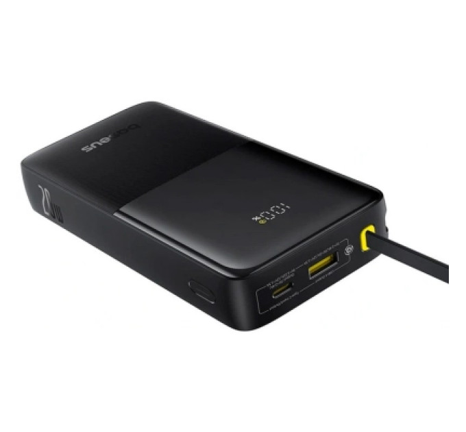 Baseus Батарея універсальна Baseus Bipow 2 Digital Display 20000mAh 20W with Built-in USB-C Cable Black (P10077101113-01)
