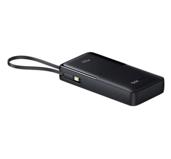 Baseus Батарея універсальна Baseus Bipow 2 Digital Display 20000mAh 20W with Built-in USB-C Cable Black (P10077101113-01)