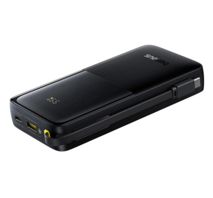 Baseus Батарея універсальна Baseus Bipow 2 Digital Display 20000mAh 20W with Built-in USB-C Cable Black (P10077101113-01)