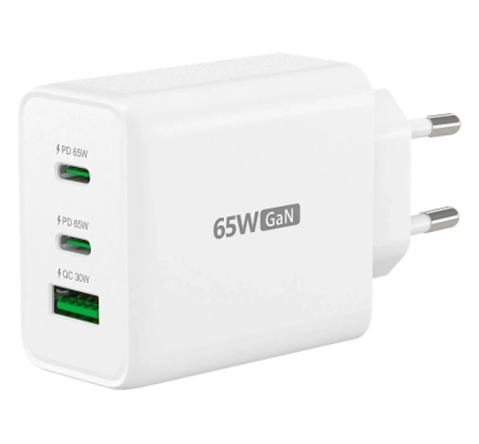 J5create Зарядний пристрій J5create 1xUSB + 2xUSB-C 65W GaN QC3.0/PD/PPS (JUP3365E-EN)