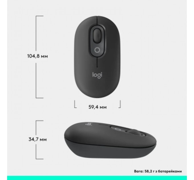 Logitech Мишка Logitech POP Mouse With Emoji Bluetooth Graphite (910-007412)