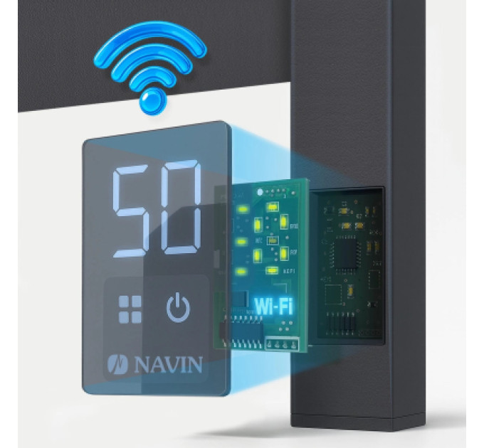 Navin Сушарка для рушників Navin Авангард Х 1000х480 Wi-Fi лівобічна чорний муар (12-272155-4810)