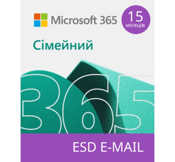 Microsoft Офісний додаток Microsoft 365 Family 32/64 AllLngSub PKLic 15 місяцв Online CEE C2R NR (6GQ-01404)