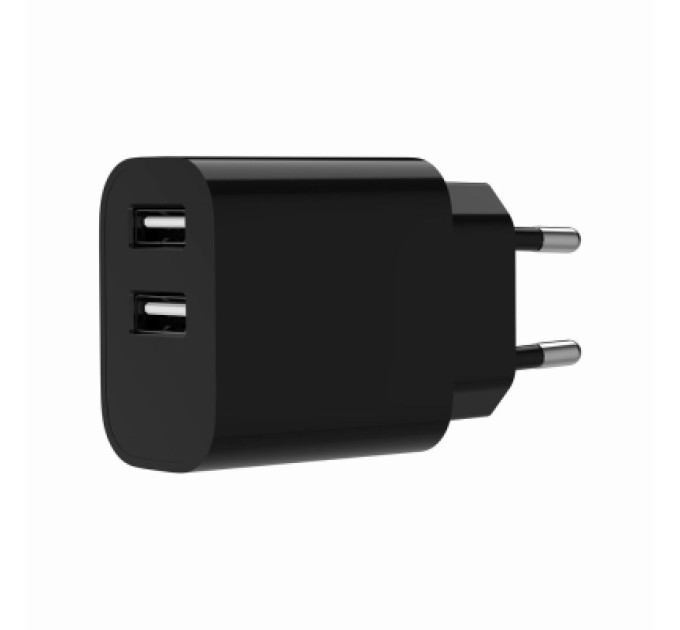 Gembird Зарядний пристрій Gembird 2xUSB 12W black (TA-UC-2A12-01-BK)