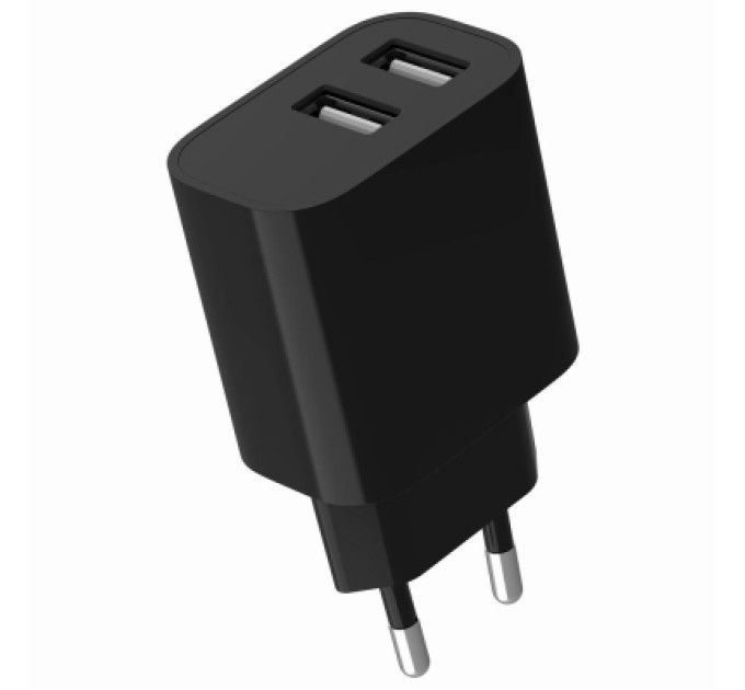 Gembird Зарядний пристрій Gembird 2xUSB 12W black (TA-UC-2A12-01-BK)