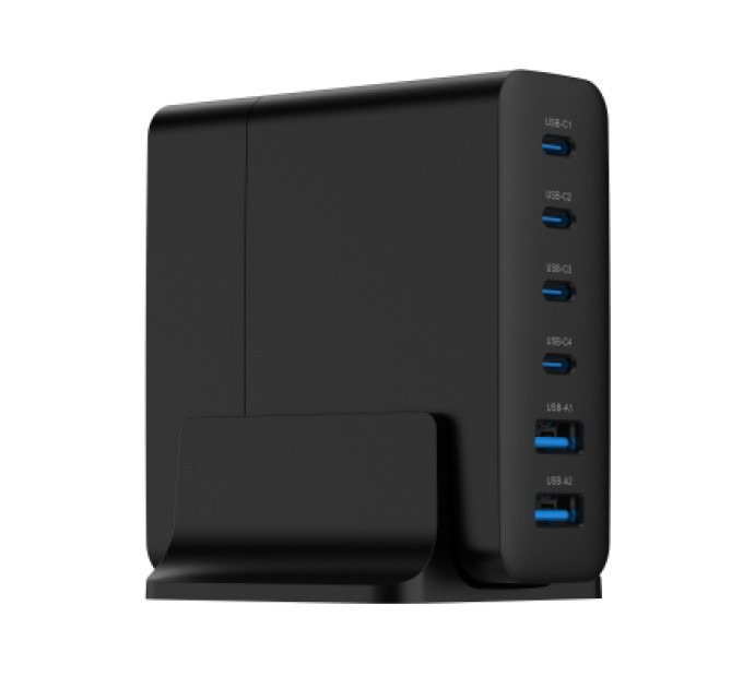 Gembird Зарядний пристрій Gembird 4xUSB-C PD25W + 2xUSB QC3.0 18W black (TA-UC-2A4C-PD75-01-BK)