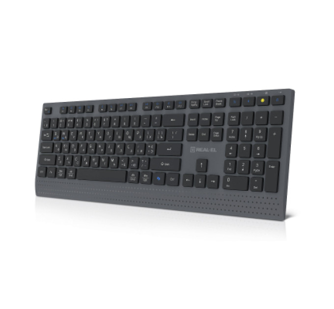 REAL-EL Клавіатура REAL-EL RK-715W Wireless/Bluetooth Black/Gray (EL123100051)