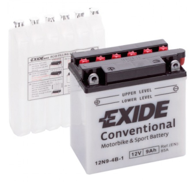 Акумулятор автомобільний EXIDE CONVENTIONAL 9Ah (+/-) (120EN) (12N9-4B-1)