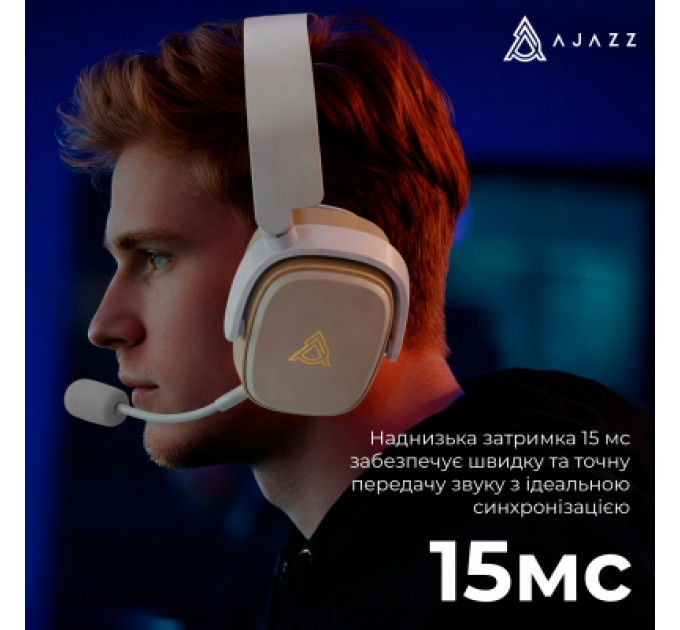 Навушники Ajazz AHM09 MAX 3-Mode Gray/White (AHM09-MAX-GW)