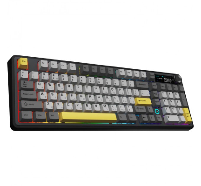 Клавіатура Ajazz AK980 V2 Gift Switch V2 Wireless/Bluetooth/USB UA Black/Grey/Yellow (AK980-V2-G-BGY)