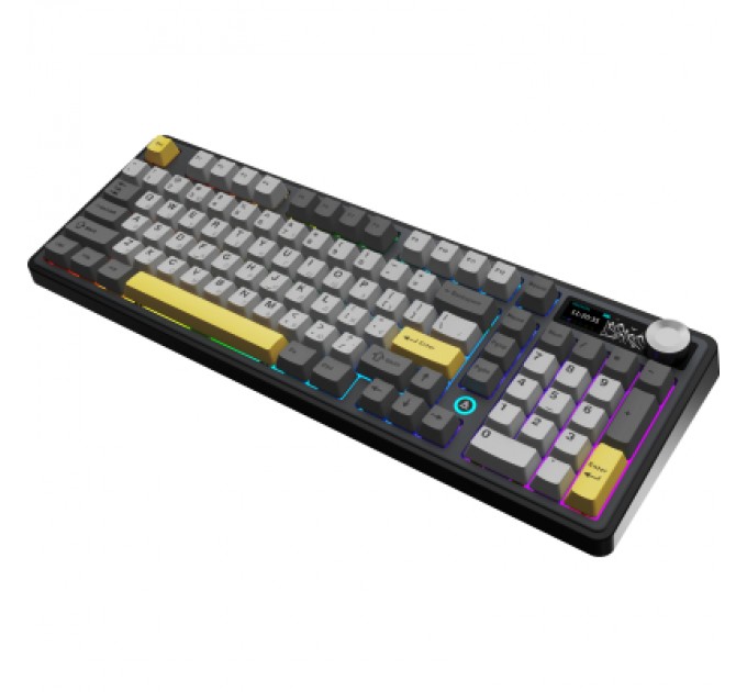 Клавіатура Ajazz AK980 V2 Gift Switch V2 Wireless/Bluetooth/USB UA Black/Grey/Yellow (AK980-V2-G-BGY)