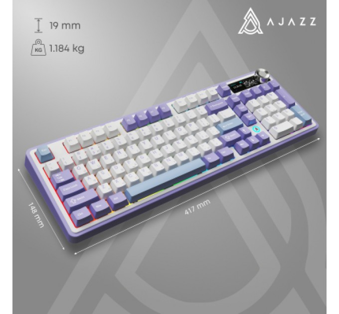 Клавіатура Ajazz AK980 V2 Gift Switch V2 Wireless/Bluetooth/USB UA White/Blue (AK980-V2-G-PWB)