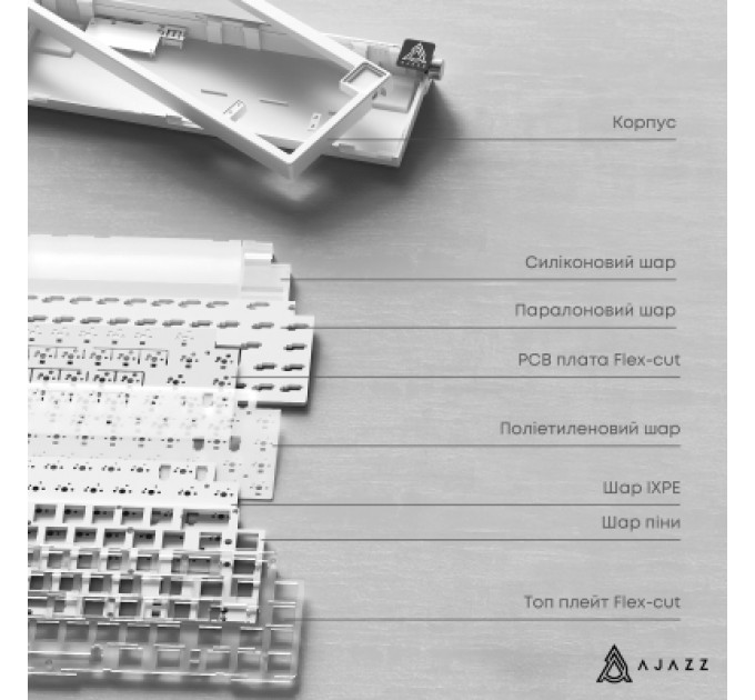 Клавіатура Ajazz AK650 Moon Yellow Switch USB UA Black/Grey/Yellow (AK650-MY-GWY)