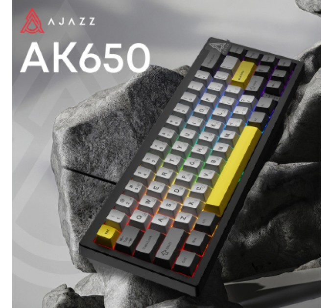 Клавіатура Ajazz AK650 Moon Yellow Switch USB UA Black/Grey/Yellow (AK650-MY-GWY)
