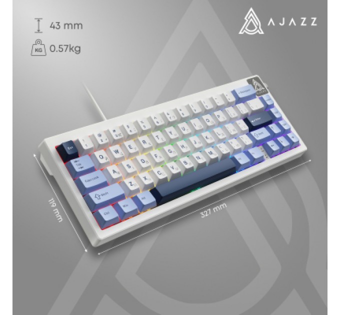 Клавіатура Ajazz AK650 Sea Salt Switch USB UA White/Blue (AK650-SS-BWB)