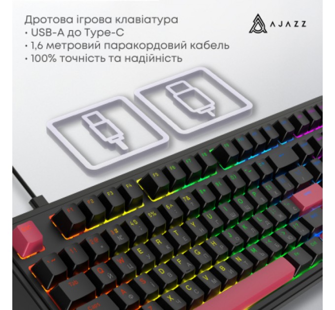 Клавіатура Ajazz AK980 Red Switch USB UA Black (AK980-R-BR)