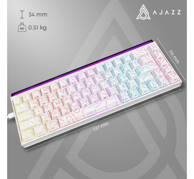 Клавіатура Ajazz NK68 Red Switch USB UA White (NK68-R-S-W)
