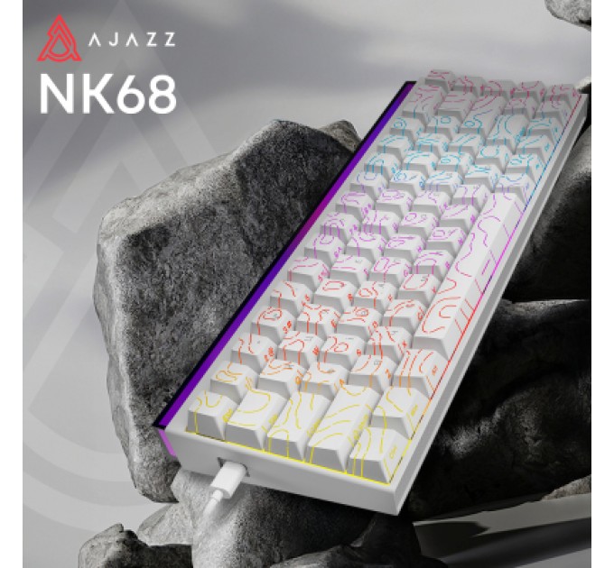 Клавіатура Ajazz NK68 Red Switch USB UA White (NK68-R-S-W)