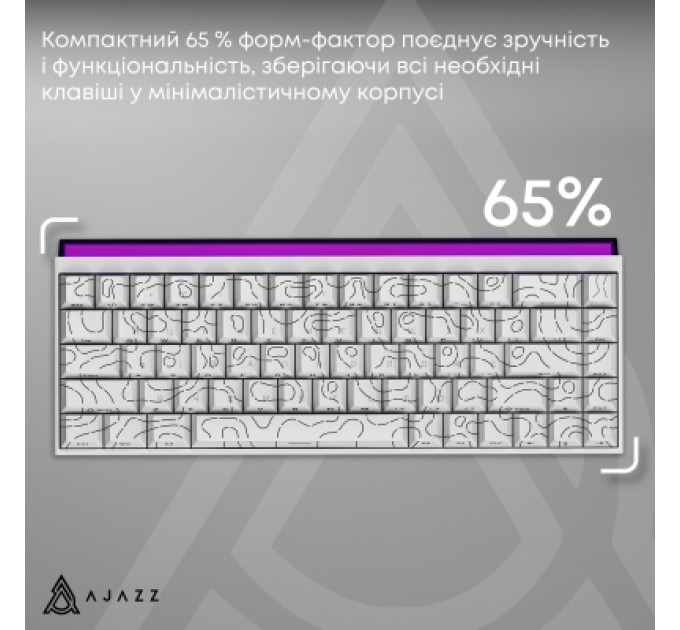 Клавіатура Ajazz NK68 Red Switch USB UA White (NK68-R-S-W)