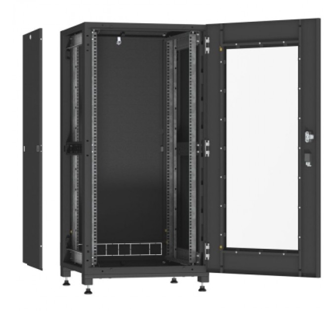 Шафа напольна Ipcom 24U 19" 600x1000 (С-24U-06х10-ДС-ПГ-9005)